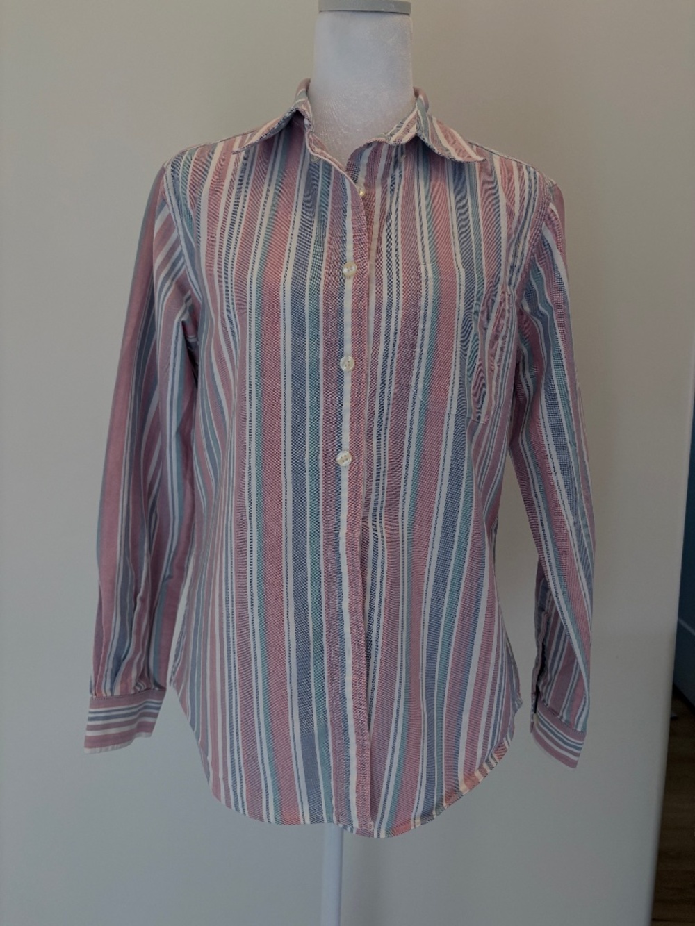 L.L. Bean long-sleeved, button down striped shirt